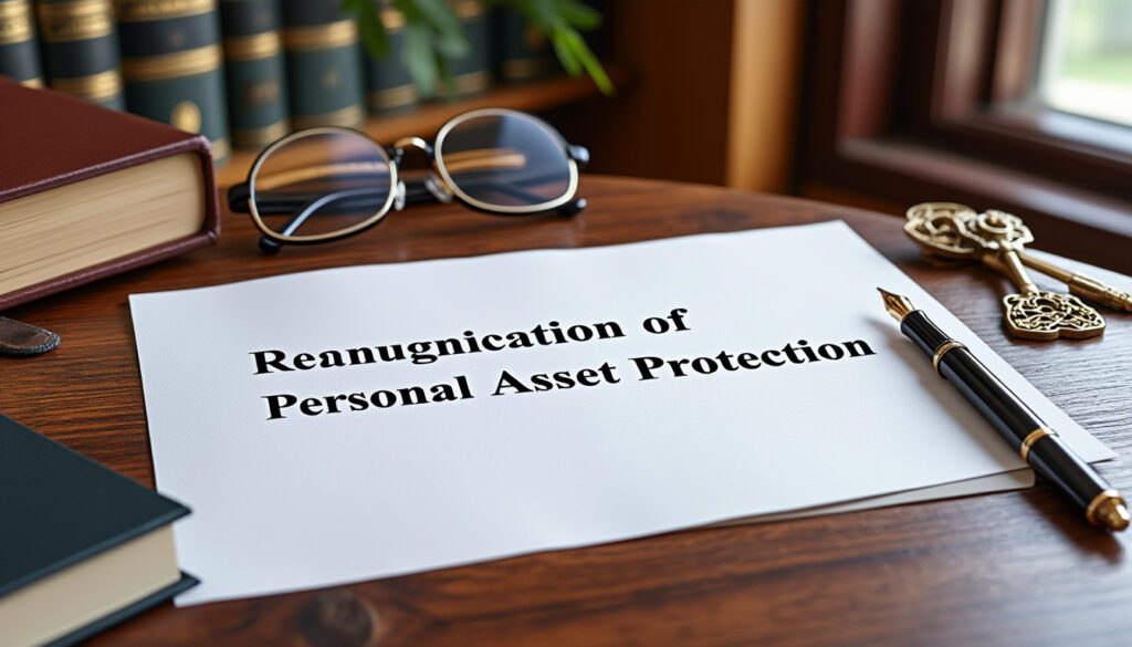 obtenez votre attestation de renonciation à la protection du patrimoine personnel en toute simplicité. guide complet et conseils pratiques pour sécuriser vos démarches légales.